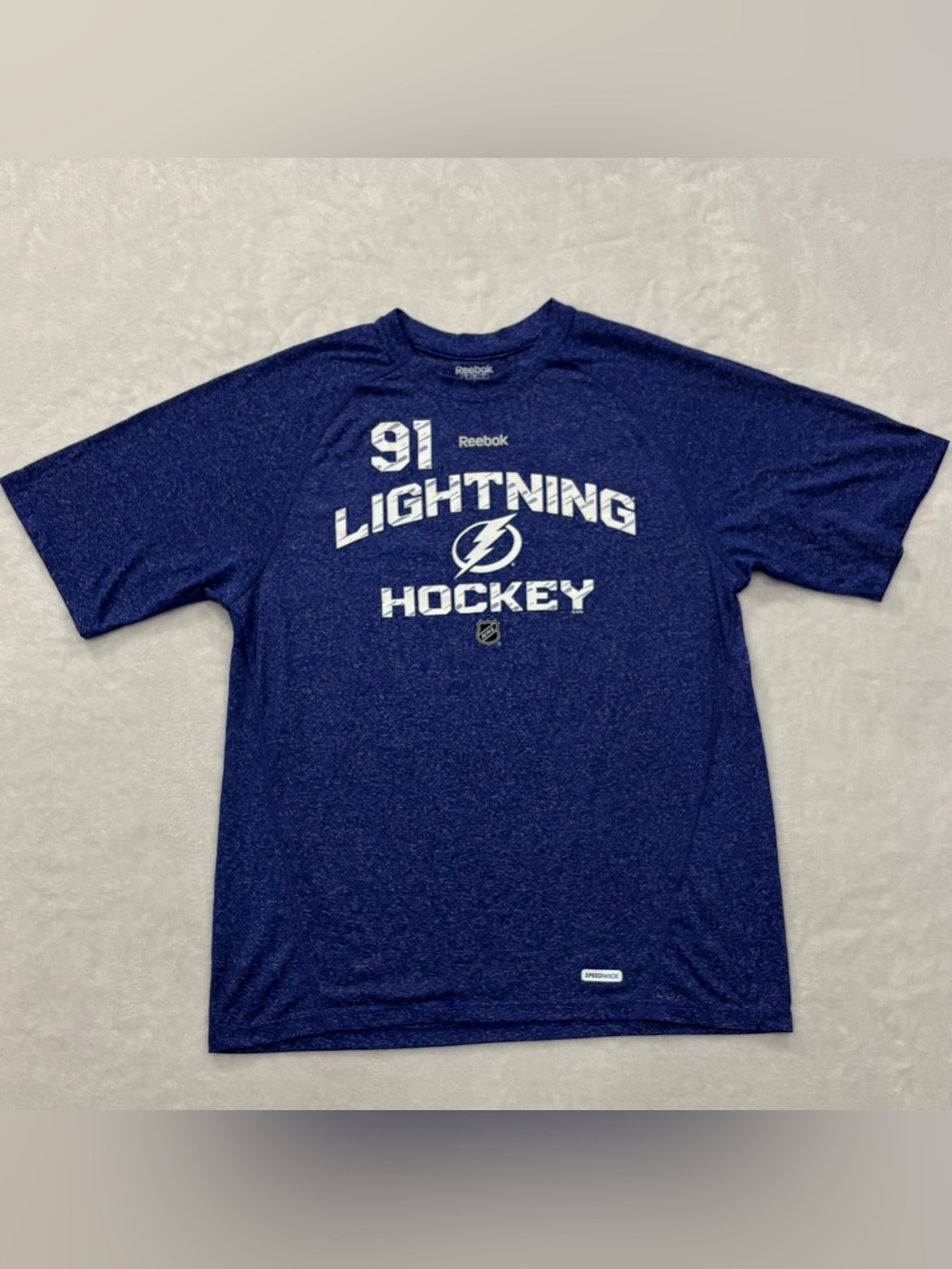 Reebok NHL Tampa Bay Lightning Steven Stamkos #91 Blue T-Shirt Men’s Size S